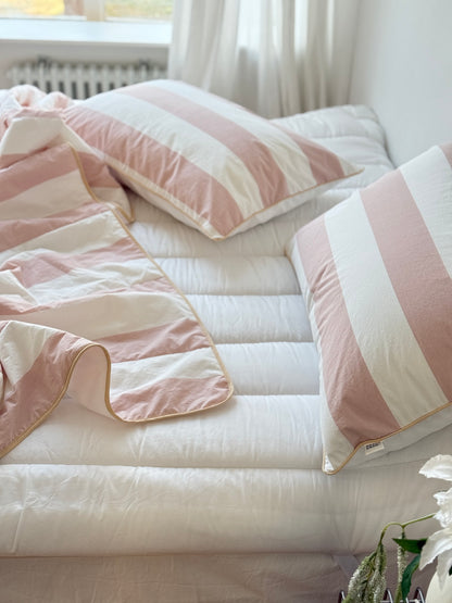 Cooling Reversible Comforter Set (Pink) – Cotton Front & Cooling Duralon Back Lightweight Summer Bedding Set
