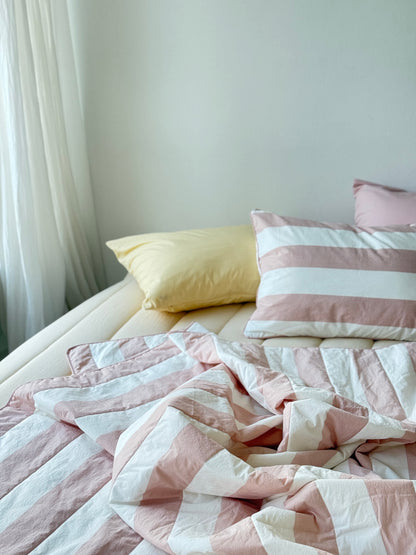 Cooling Reversible Comforter Set (Pink) – Cotton Front & Cooling Duralon Back Lightweight Summer Bedding Set