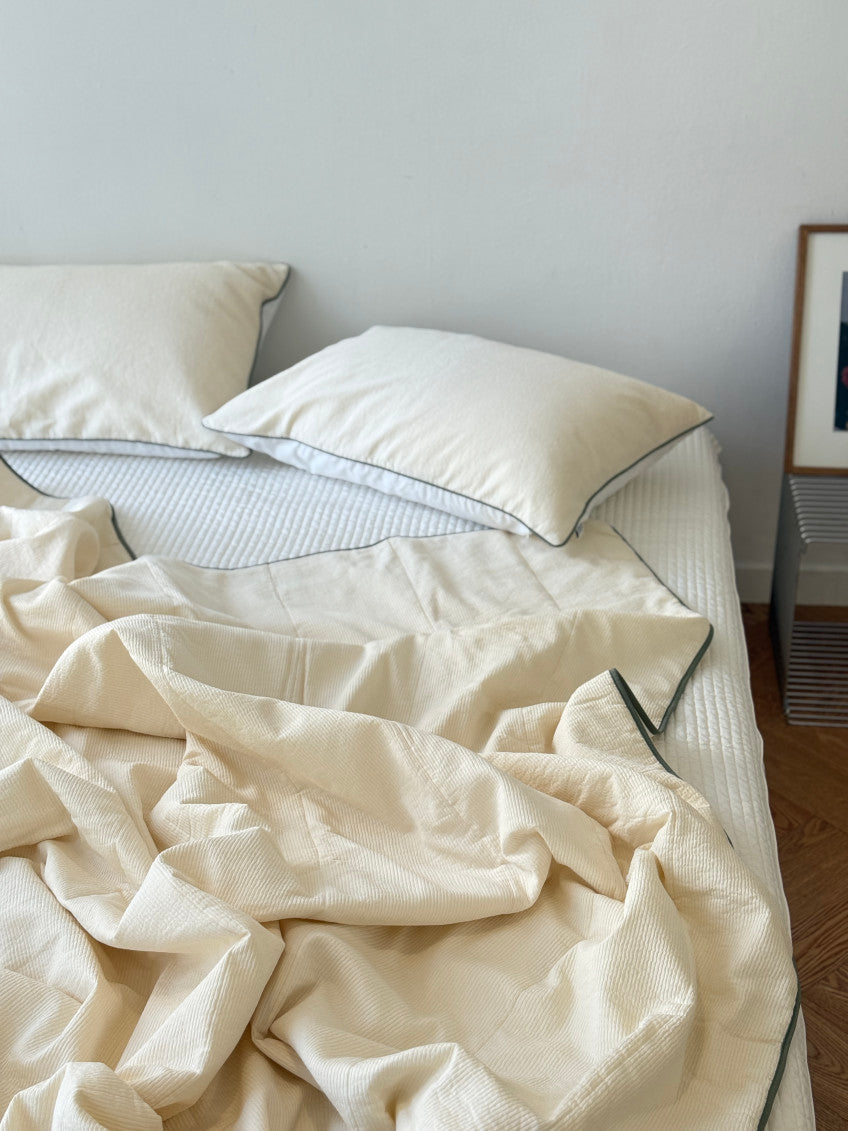 Cooling Reversible Comforter Set – Cotton Front & Cooling Duralon Back Lightweight Summer Bedding Set