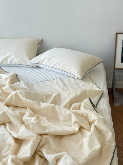Cooling Reversible Comforter Set – Cotton Front & Cooling Duralon Back Lightweight Summer Bedding Set