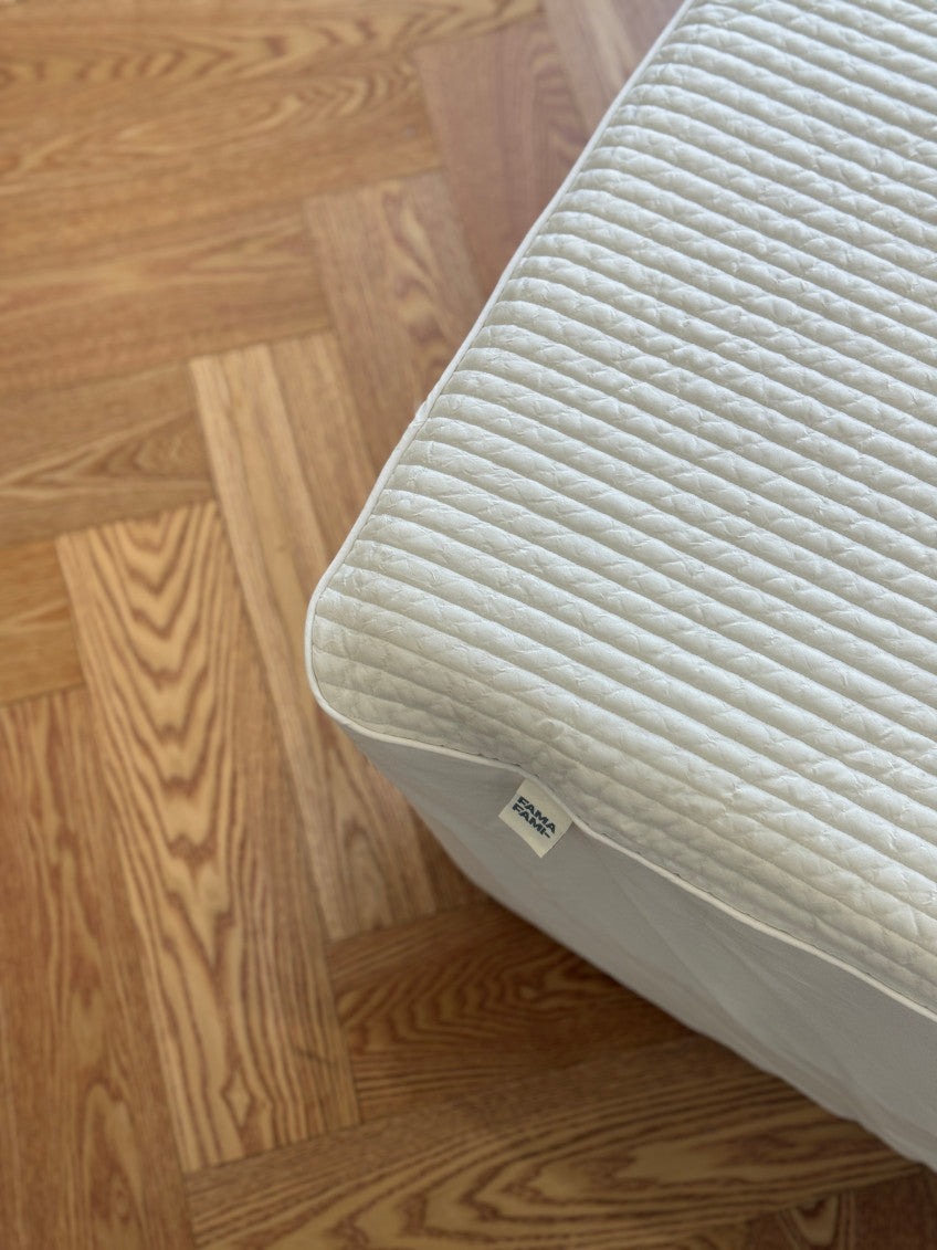 Cooling Punggi Rayon Quilted Mattress Fitted Sheet – White/ Grey
