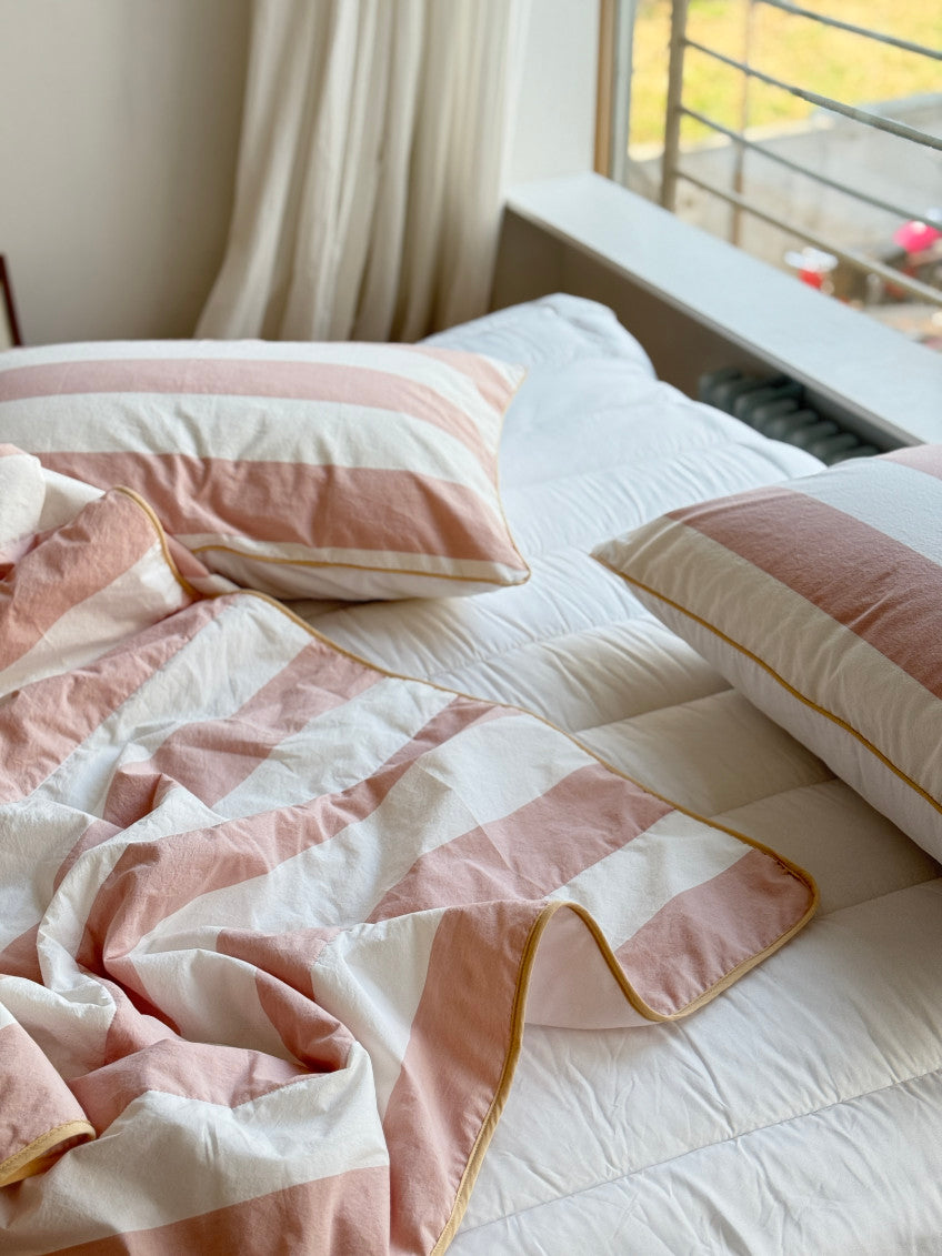 Cooling Reversible Comforter Set (Pink) – Cotton Front & Cooling Duralon Back Lightweight Summer Bedding Set