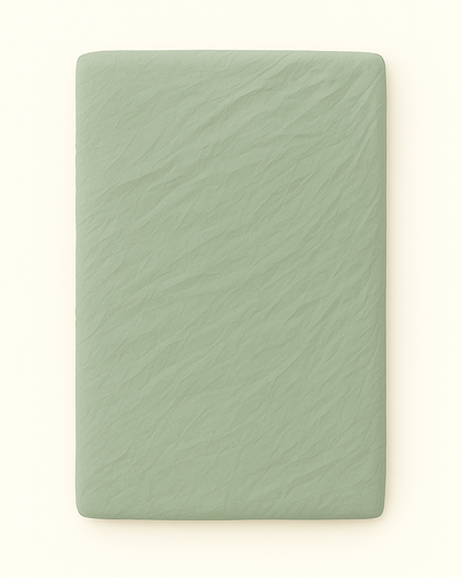 Washed Cotton Quilted Mattress Fitted Sheet – Mint