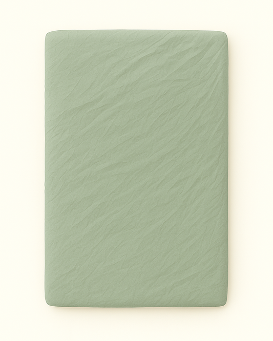 Washed Cotton Quilted Mattress Fitted Sheet – Mint