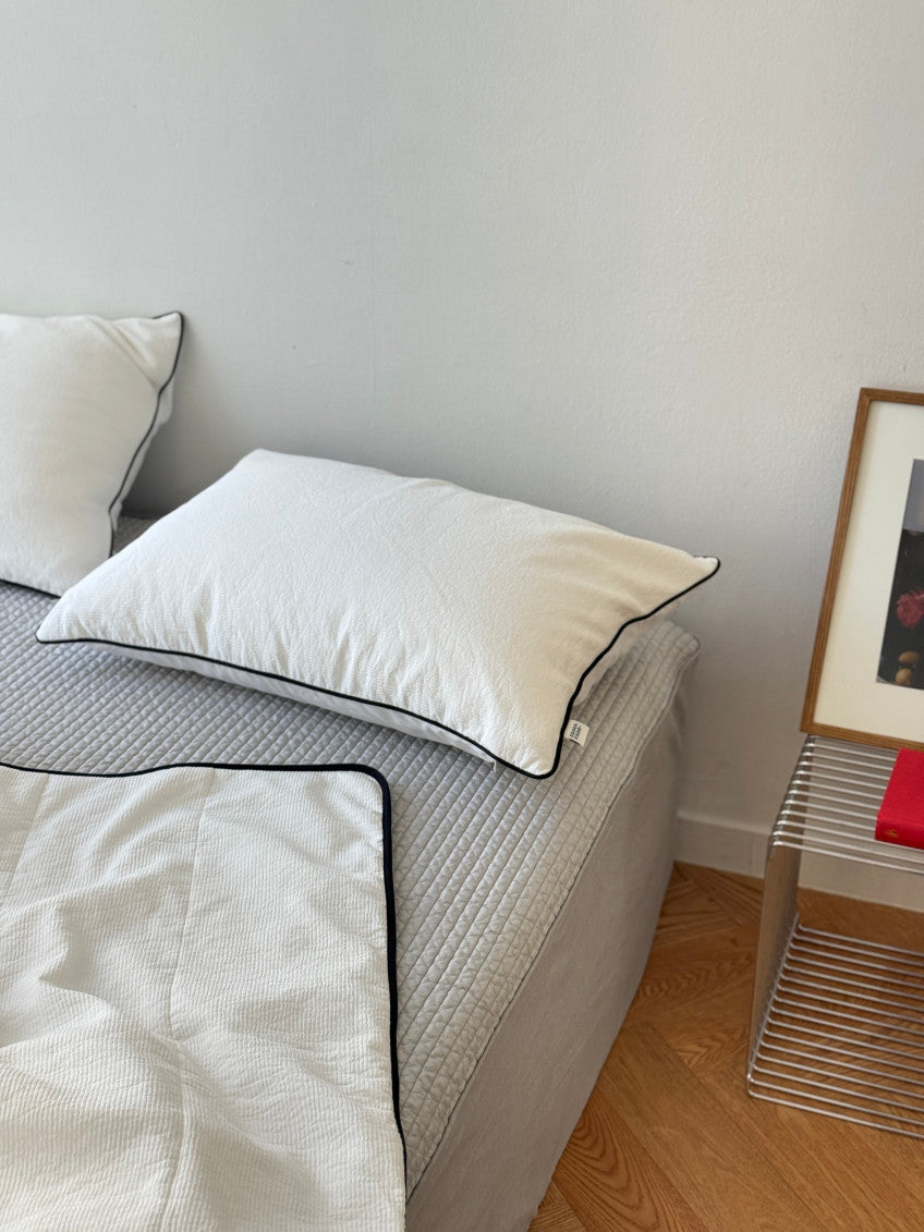 Cooling Punggi Rayon Quilted Mattress Fitted Sheet – White/ Grey