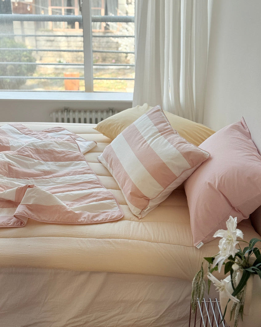 Cooling Reversible Comforter Set (Pink) – Cotton Front & Cooling Duralon Back Lightweight Summer Bedding Set