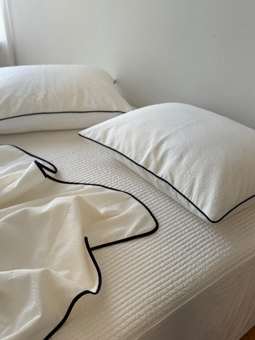 Cooling Punggi Rayon Quilted Mattress Fitted Sheet – White/ Grey