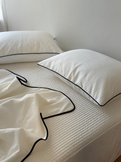 Cooling Punggi Rayon Quilted Mattress Fitted Sheet – White/ Grey