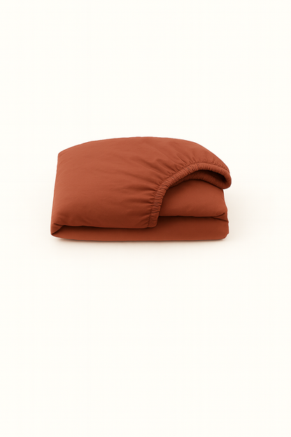Washed Cotton Quilted Mattress Fitted Sheet – Deep Carrot