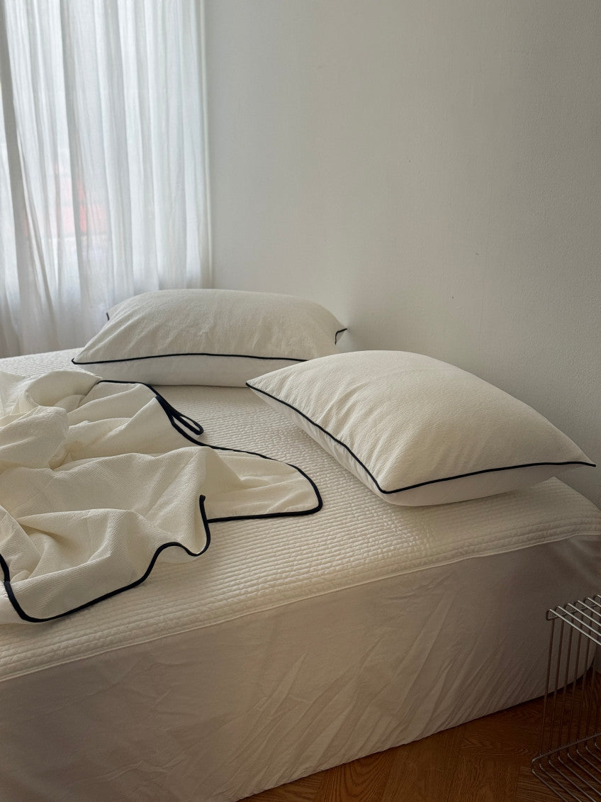 Cooling Punggi Rayon Quilted Mattress Fitted Sheet – White/ Grey