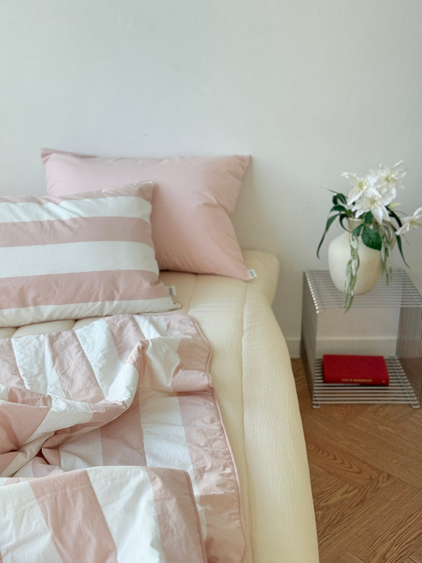 Cooling Reversible Comforter Set (Pink) – Cotton Front & Cooling Duralon Back Lightweight Summer Bedding Set