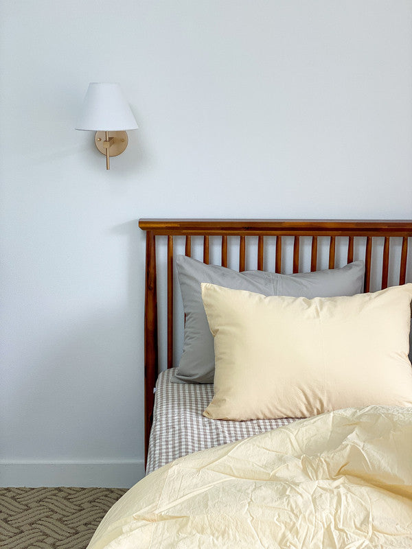 Gingham Cotton Quilted Mattress Fitted Sheet – White