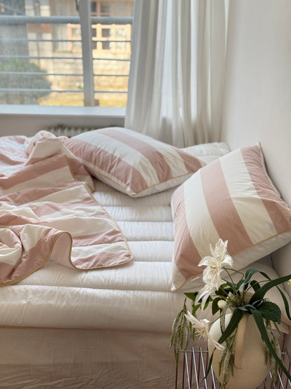 Cooling Reversible Comforter Set (Pink) – Cotton Front & Cooling Duralon Back Lightweight Summer Bedding Set