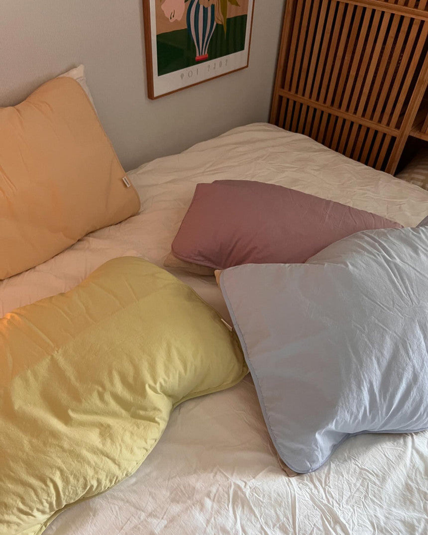 Washed Cotton Elastic Pillow Cover – Dust-Free, Easy to Change