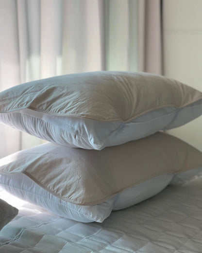 Washed Cotton Elastic Pillow Cover – Dust-Free, Easy to Change