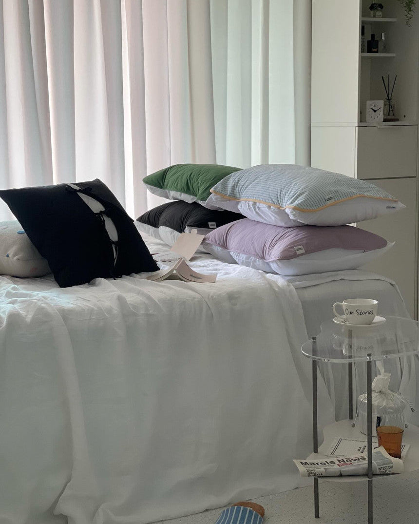 Washed Cotton Elastic Pillow Cover – Dust-Free, Easy to Change