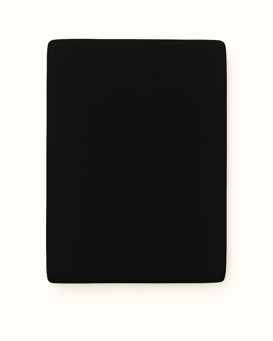 Washed Cotton Quilted Mattress Fitted Sheet– Black