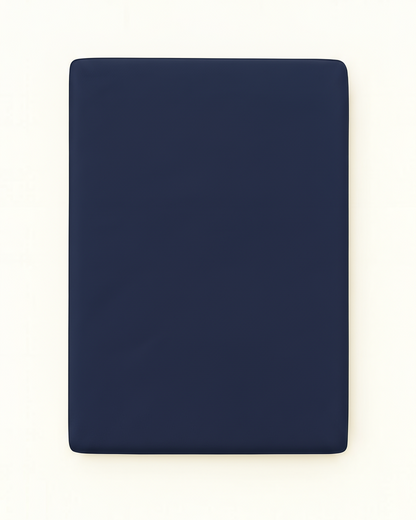 Washed Cotton Quilted Mattress Fitted Sheet – Navy