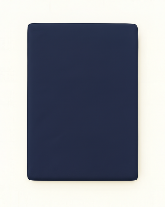 Washed Cotton Quilted Mattress Fitted Sheet – Navy