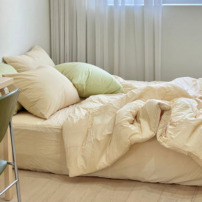 Washed Cotton Quilted Fitted Sheet – Butter