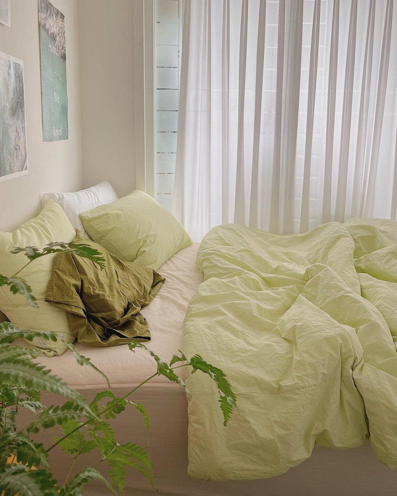 Washed Cotton Quilted Mattress Fitted Sheet – Ivory