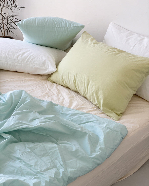 Washed Cotton Quilted Mattress Fitted Sheet – Ivory
